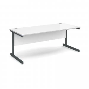 Image of Contract 25 Straight Desk 1800mm x 800mm - Graphite Cantilever Frame