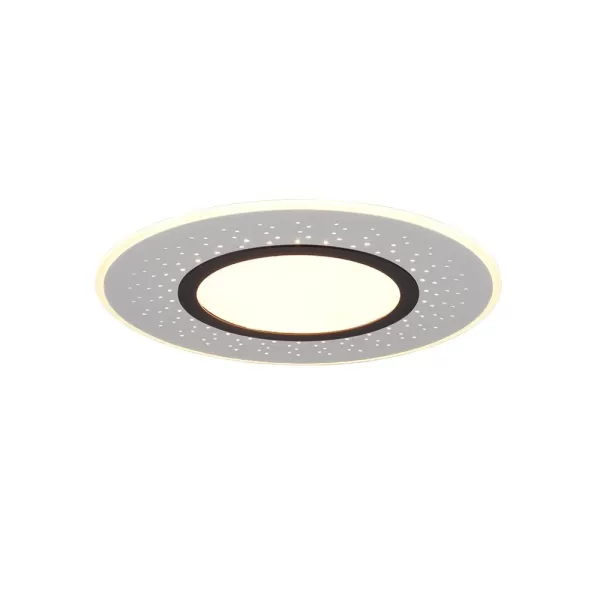 Image of Verus Modern 49cm Decorative Flush Ceiling Light Nickel Matt 2700-6500K Remote control