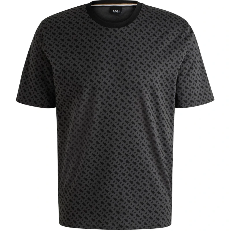 Image of Boss Mens RelaxMono Cotton T-Shirt Black Mono 981 male S