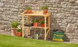 Image of Wooden Two-Tier Potting Bench
