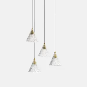 Image of Veneto LED 4 Light Dome Cluster Ceiling Pendant Gold Matt White 31cm 2075lm 2700K