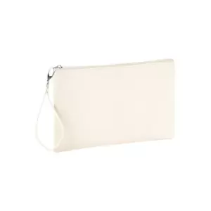 Image of Westford Mill Canvas Wristlet Pouch (One Size) (Light Grey)