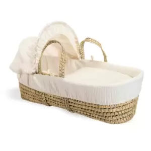 Image of Clair de Lune Waffle Palm Moses Basket - Cream