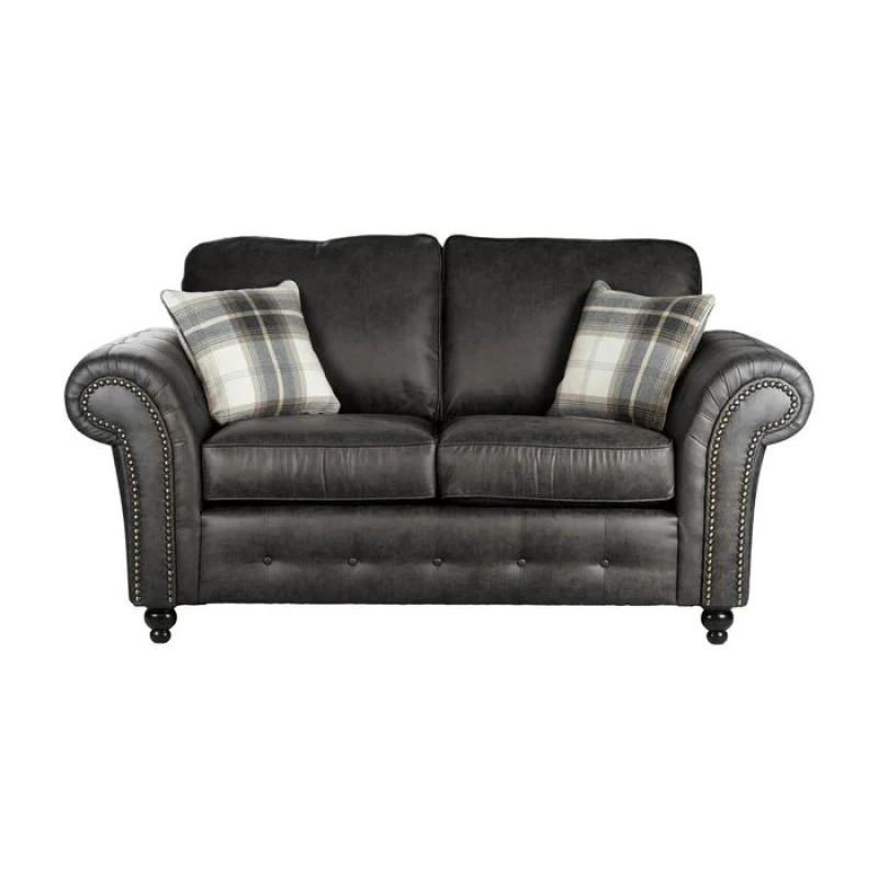 Image of LUXURY LIFE Oakley Suede Fabric 2 Seater Sofa Charcoal