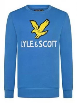 Image of Lyle & Scott Boys Eagle Logo Crew Sweat - French Blue