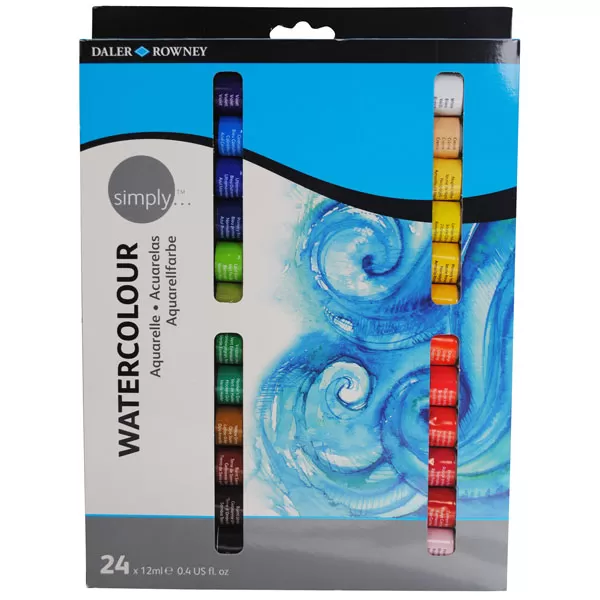Image of Daler Rowney Simply Watercolour 24 x 12ml Set