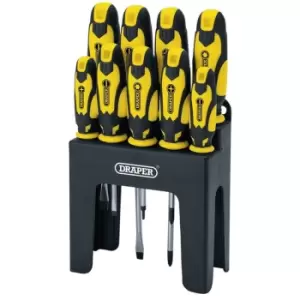 Image of 16728 Soft Grip Screwdriver and Bit Set, Yellow (9 Piece) - Draper