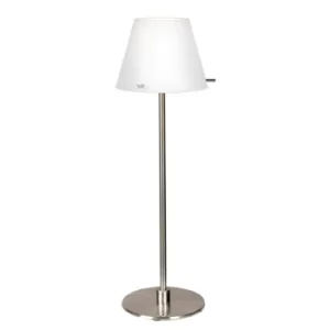 Image of Jin Table Lamp With Round Tapered Shade Satin Nickel