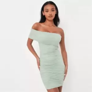 Image of Missguided One Shoulder Seam Detail Dress - Green