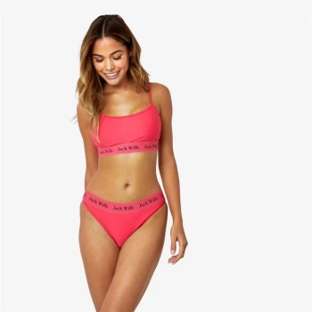 Image of Jack Wills Eco Classic Taped Scoop Bikini Top - Bright Pink