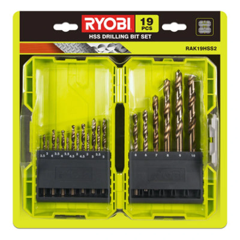 Image of Ryobi Hss Drill Bit Set (19 Piece) - Rak19Hss2