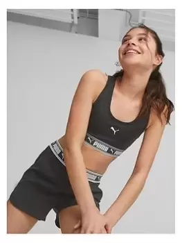 Image of Puma Girls Strong Bra - Black, Size 7-8 Years, Women