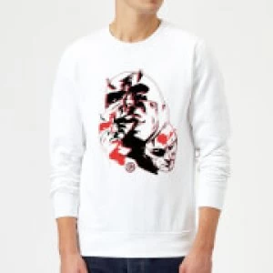 Image of Marvel Knights Daredevil Layered Faces Sweatshirt - White - XL
