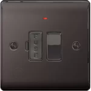 Image of BG Nexus Metal Black Nickel Fused Spur with Power Indicator Switch and Cable Outlet 13A - NBN53