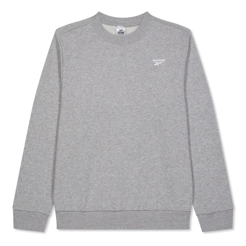 Image of Reebok Identity Small Logo French Terry Crew Sweat Sweatshirt Womens - Grey Grey M
