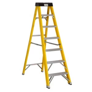 Image of Youngman Abru 7 Tread Fibreglass Swingback Stepladder
