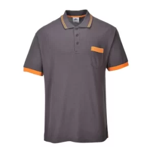 Image of Portwest Mens Texo Contrast Polo Shirt Grey L