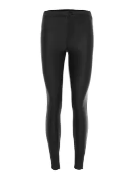 Image of NOISY MAY Coated Slim Fit Trousers Women Black