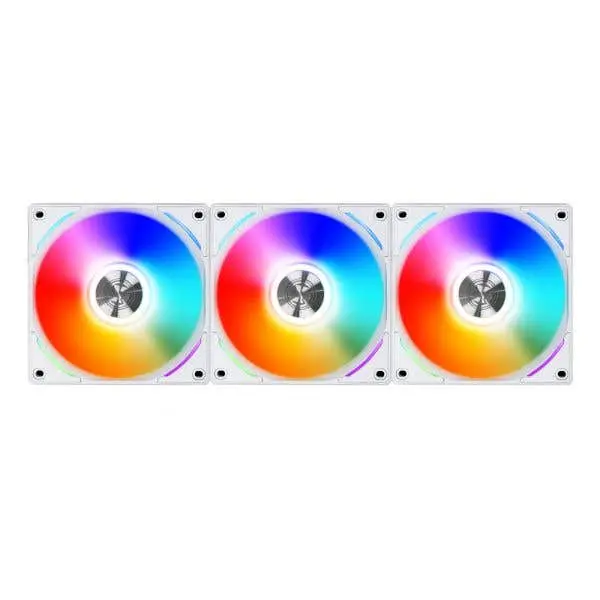 Image of Lian Li UNI AL120 Addressable RGB White 120MM Fan Triple Pack with Controller - UF-AL120-3W