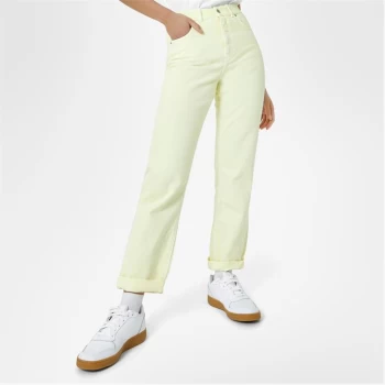 Image of Jack Wills Maddison High Rise Straight Leg Jeans - Pale Lemon