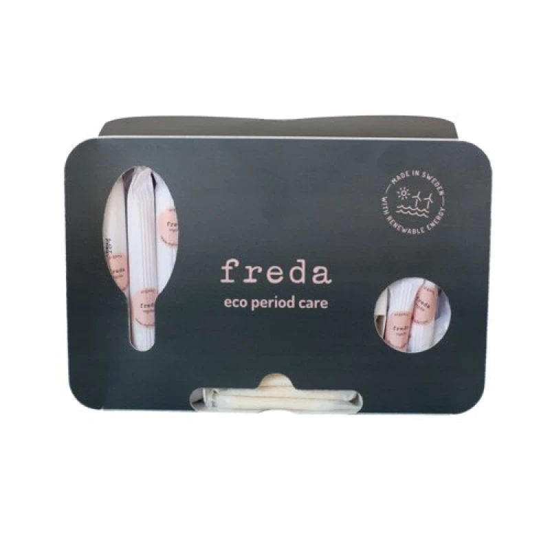Image of Freda Dispenser + 60 Pads/Applicator + Non Applicator Tampons Regular 2020
