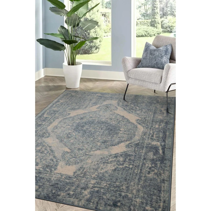 Image of Homemaker Juno Medallion Blue 160x230 Rug, Blue JUNOMEDBLU160