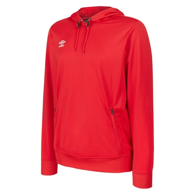 Image of Umbro Umbro Men Club Essential Polyester Hoodie in Scarlet Size: Small Scarlet S Male 5063425382439