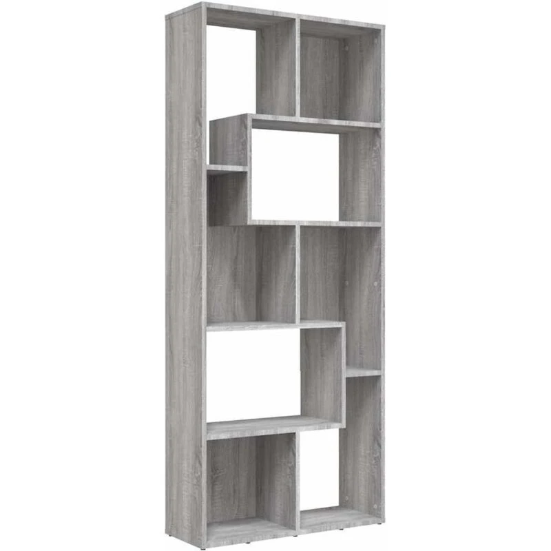 Image of Vidaxl Book Cabinet Grey Sonoma 67X24X161cm Engineered Wood, Grey 815502