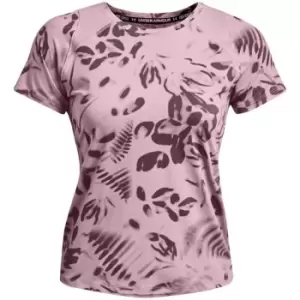 Image of Under Armour Iso-Chill 200 Print Short Sleeve Top - Pink