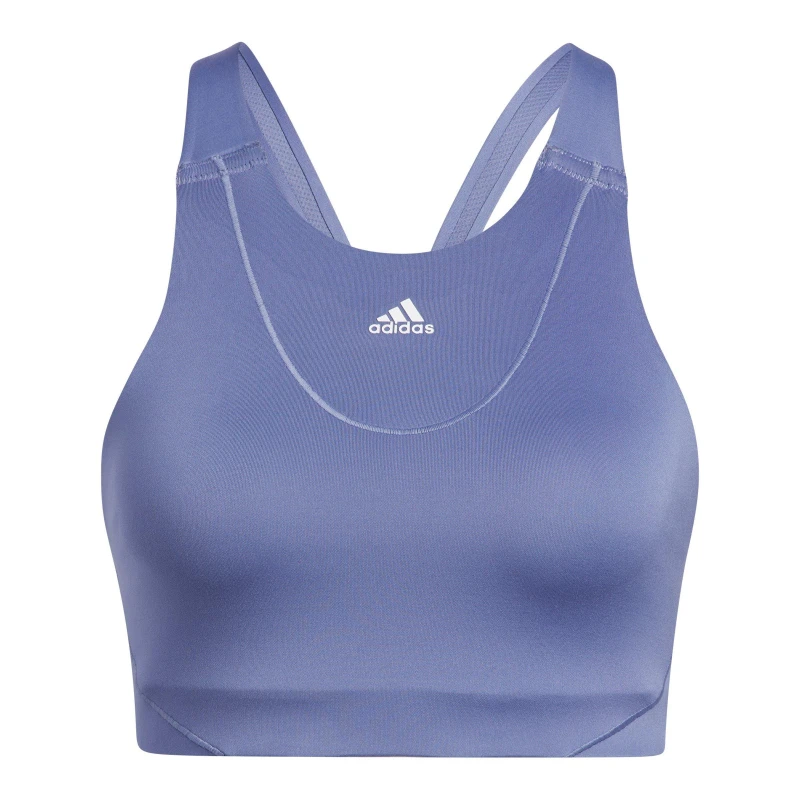 Image of adidas Medium-Support High-Neck Yoga Bra Womens Low Impact Sports - Purple Purple XS