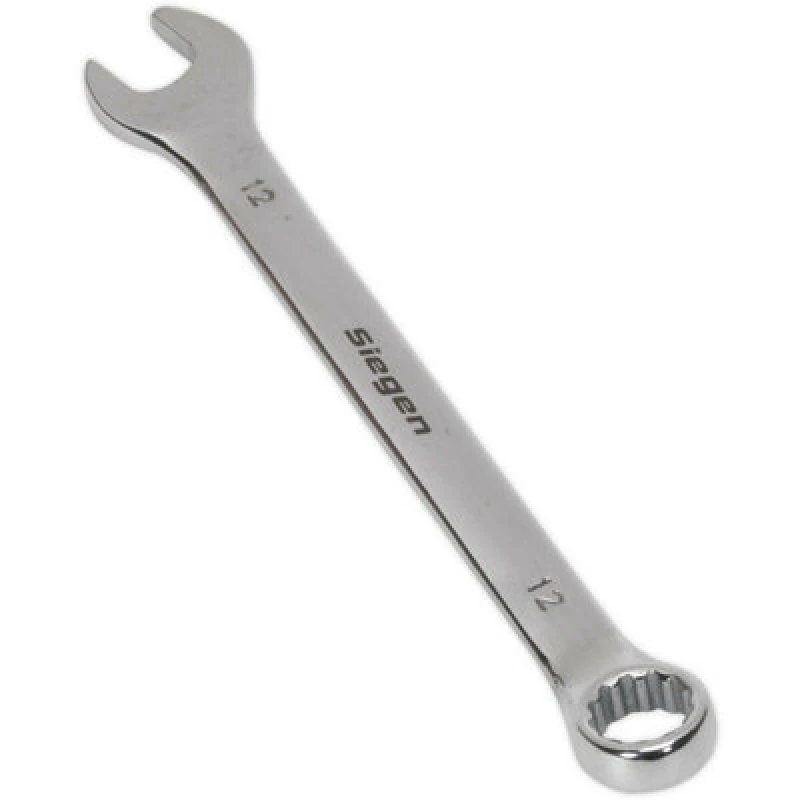 Image of Loops Hardened Steel Combination Spanner - 12mm - Polished Chrome Vanadium Wrench Metallics