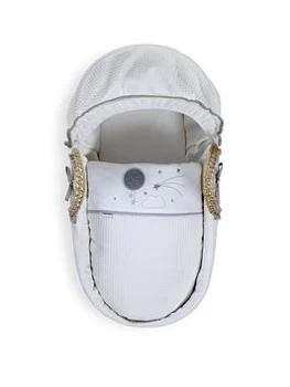 Image of Clair De Lune Over The Moon Palm Moses Basket - Grey