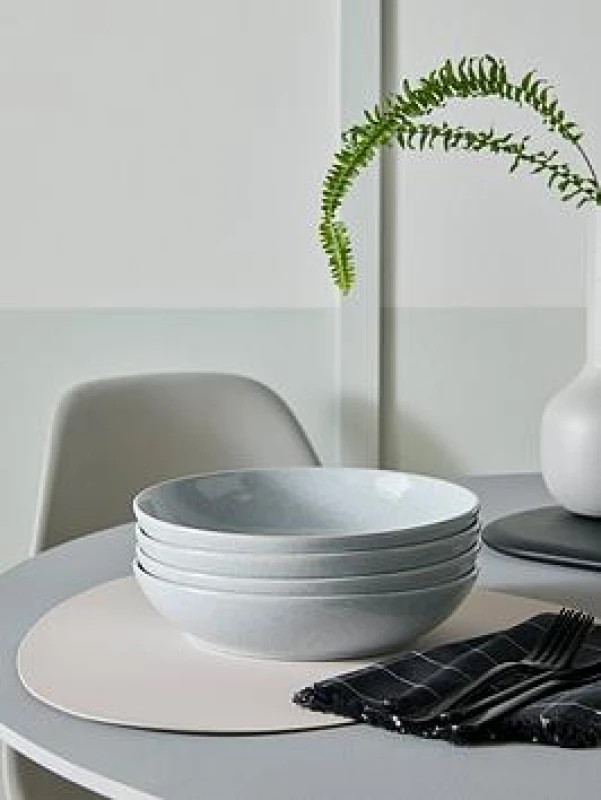 Image of Denby Set of 4 Pasta Bowls in Grey Grey Unisex