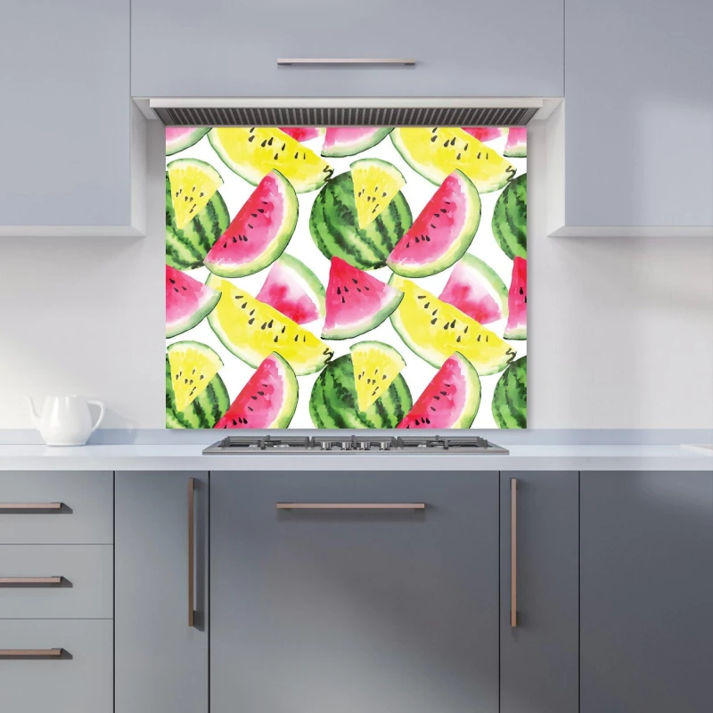Image of Warren Reed - Designer Colourful Melon Pattern Kitchen Splashback in Yellow Size: 600mm x 600mm Yellow Unisex 600mm x 600mm