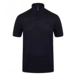 Image of Henbury Mens Stretch Microfine Pique Polo Shirt (S) (Oxford Navy)