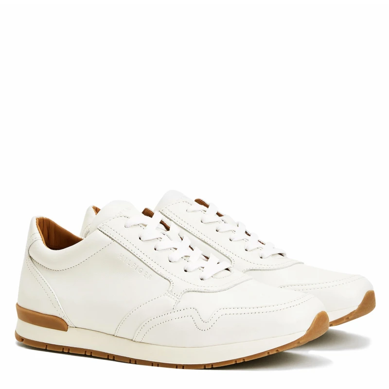 Image of Tommy Hilfiger Classic Premium Leather Trainers - White White 7