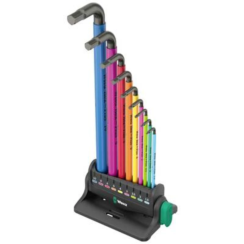 Image of Wera Wera 950/9 Hex-Plus Multicolour 3 Allen Allen key set 1.5 mm, 2 mm, 2.5 mm, 3 mm, 4 mm, 5 mm, 6 mm, 8 mm, 10 mm 9 Piece 05133165001
