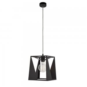 Image of 1 Light Box Ceiling Pendant Matt Black, E27