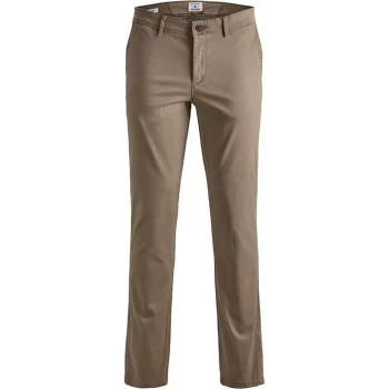 Image of Jack and Jones Slim Stretch Chino Trousers - Brown