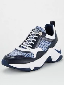 Image of Tommy Hilfiger Monogram Wedge Trainer - Blue
