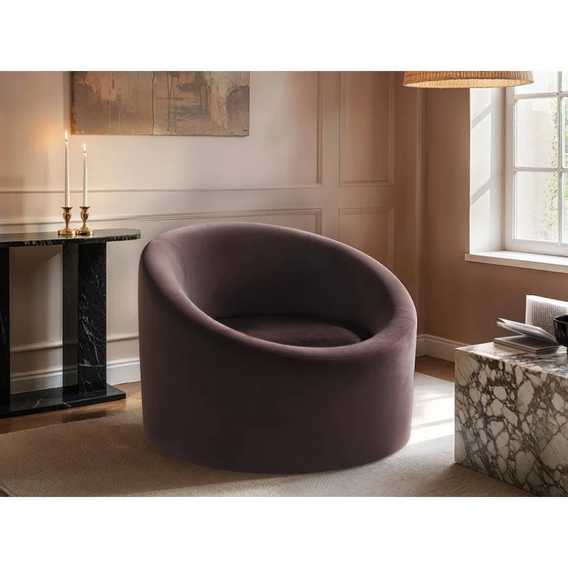 Image of Solace+Co Amari Accent Swivel Chair in Brown Brown Unisex