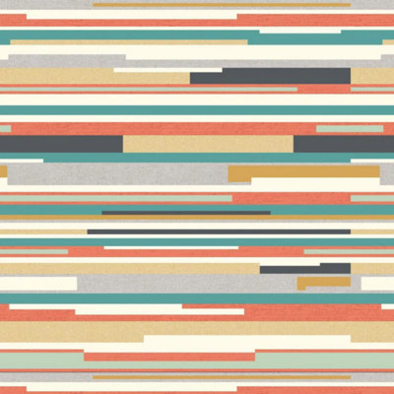 Image of Hoopla Walls Horizontal Stripe Orange & Blue 10M Wallpaper Matt Smooth