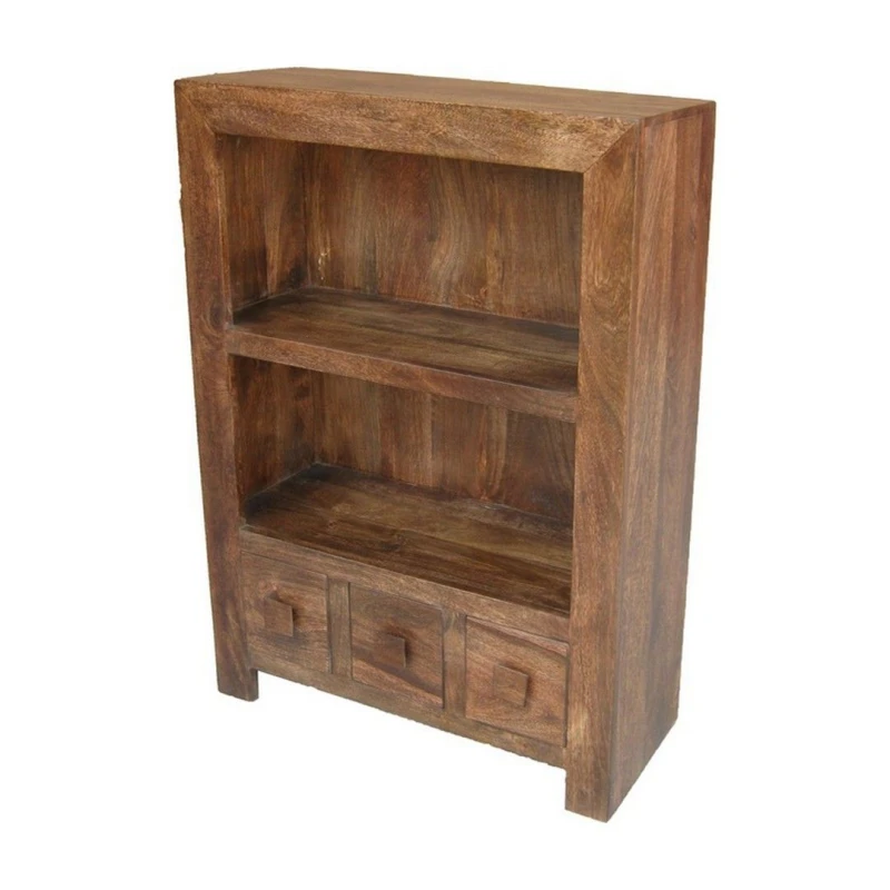 Image of Jaipur Furniture Ltd Small Bookcase - Mango Wood - L30 x W75 x H105cm - Dark Finish in Brown Brown Unisex