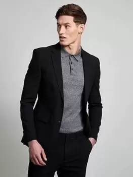 Image of Burton Menswear London Burton Slim Fit Black Essential Jacket, Black, Size 44, Length Regular, Men