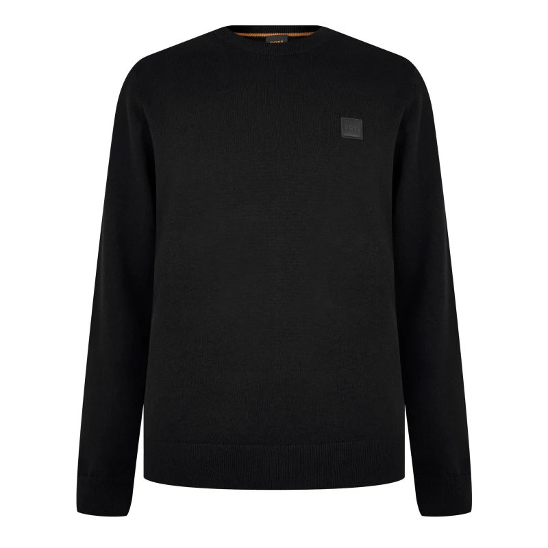 Image of Boss Mens Kanovano Crew-neck Jumper Black 001 male M