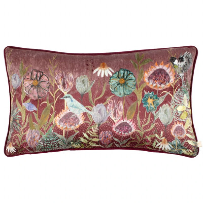 Image of Wylder Nature Meadow Bloom Blossom Garden Piped Polyester Filled Cushion Multi