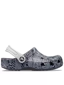 Image of Crocs Classic Topographic Sandal, Navy, Size 11 Younger