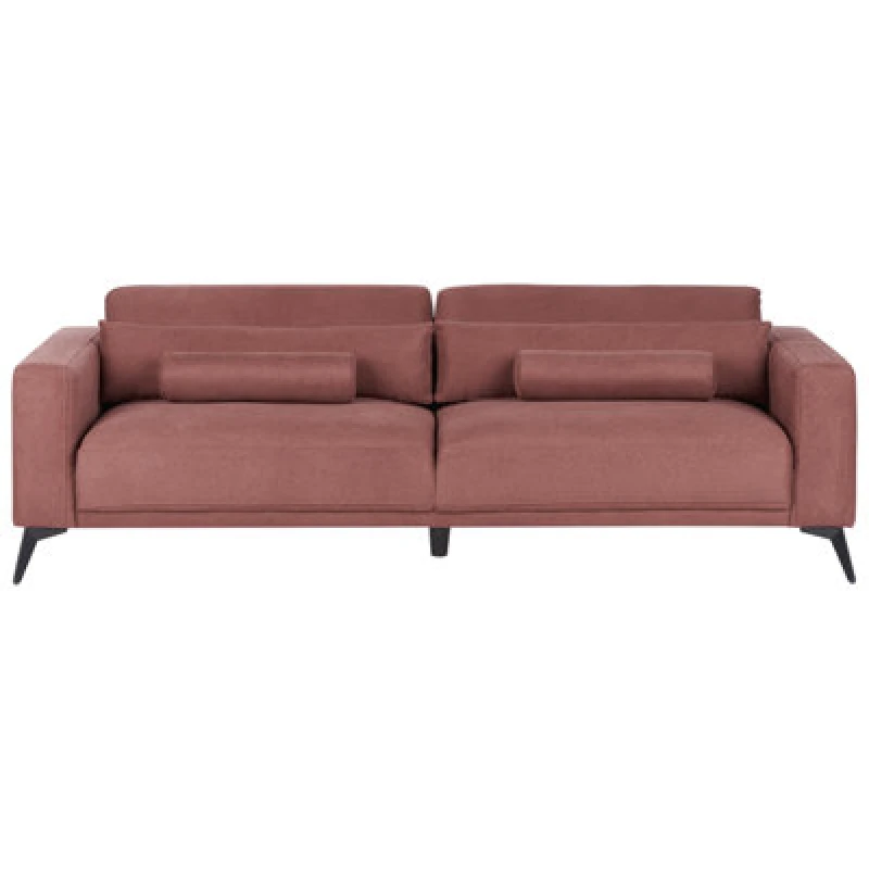 Image of Beliani Sofa 3 Seater Ange Fabric Burgundy
