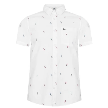 Image of Jack Wills Stableton Short Sleeve Print Shirt - White