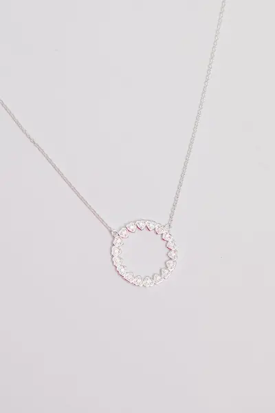 Image of Simply Silver Sterling Silver 925 Heart Open Pendant Necklace Silver